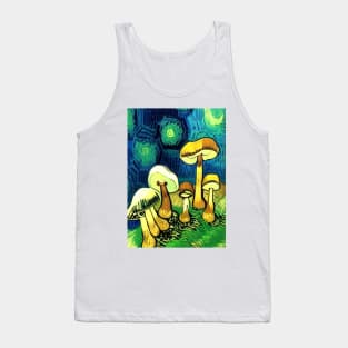 BEAUTIFUL GREEN AND PURPLE VAN GOGH STYLE MUSHROOMS Tank Top